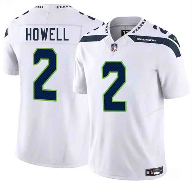 Men's Seattle Seahawks #2 Sam Howell White 2025 F.U.S.E. Vapor Limited Stitched Football Jersey